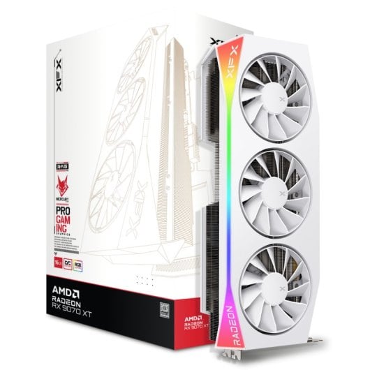 XFX MERCURY AMD Radeon RX 9070 XT OC Tripla ventola 16 GB GDDR6 FSR 4 Bianco