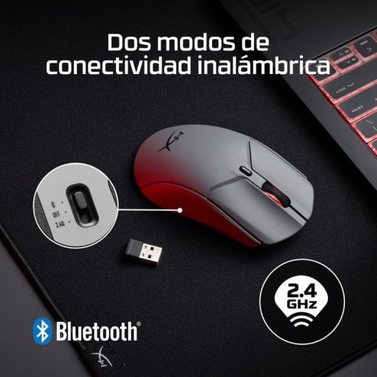 Mouse da gioco wireless HyperX Bundle Pulsefire Haste 2 Pro + tappetino per mouse HyperX Pulsefire Mat