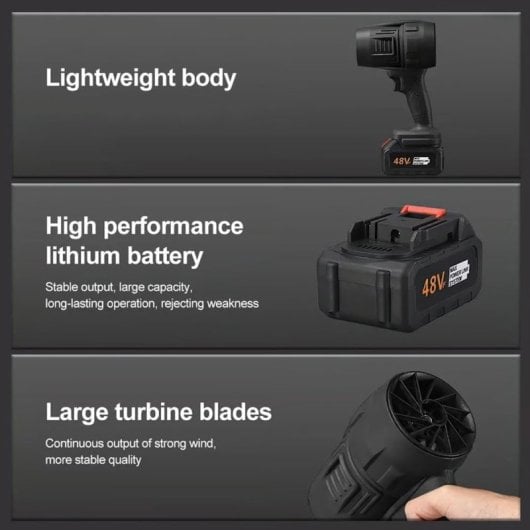 Klack Power Violent Fan Soplador de Mano Inalámbrico 120.000RPM 1050W