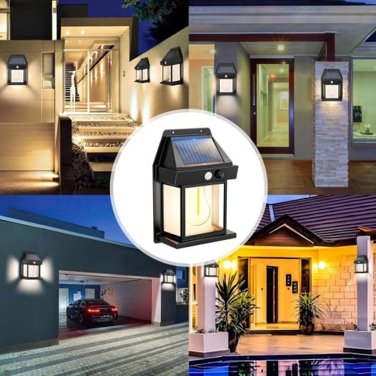 Klack Luz Solar de Pared con Sensor de Movimiento y 3 Modos, IP65 Impermeable para Exteriores
