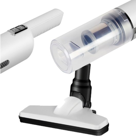 Klack Aspiradora Escoba/Mano sin Cable 120W con Depósito 0.2L y Filtro HEPA+ Blanca