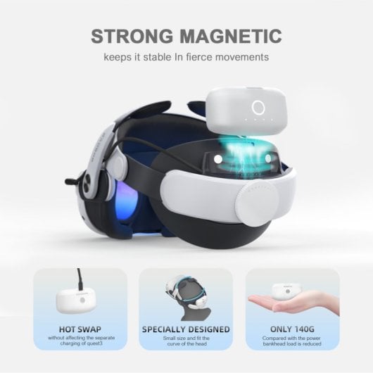 Bobovr M3 Pro Bracelete Com Bateria Para Meta Quest 3 & Quest 3s