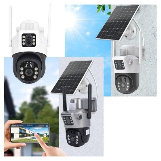 Câmera de vigilância Klack FullHD Visão Noturna Externa Painel Solar Áudio Bidirecional