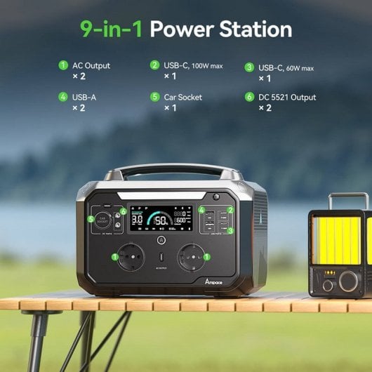 Ampace P600 Pro Estación de Energía Portátil 584wh 600W Negro