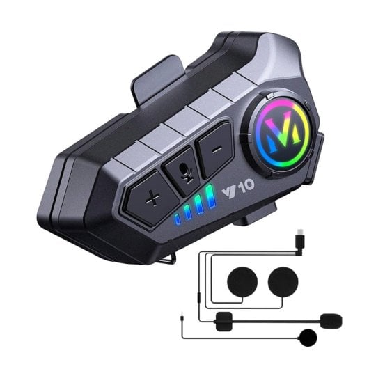 Klack Y10 Auricular Intercomunicador para Moto Bluetooth, Resistencia IPX6 y Sonido Hi-Fi (1 Unidad)