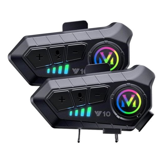 Klack Y10 Auricular Intercomunicador para Moto Bluetooth, Resistencia IPX6 y Sonido Hi-Fi (2 Unid.)