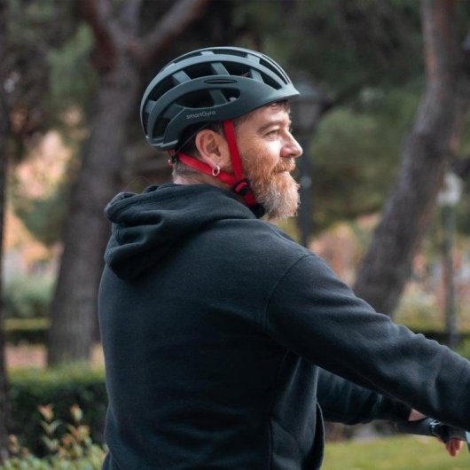 Casque urbain Smartgyro Smart Helmet avec éclairage pour scooters électriques Multi-tailles réglables M/L Noir