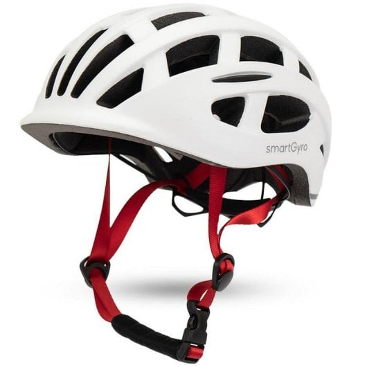 Casque urbain Smartgyro Smart Helmet avec éclairage pour scooters électriques Multi-tailles réglables M/L Blanc