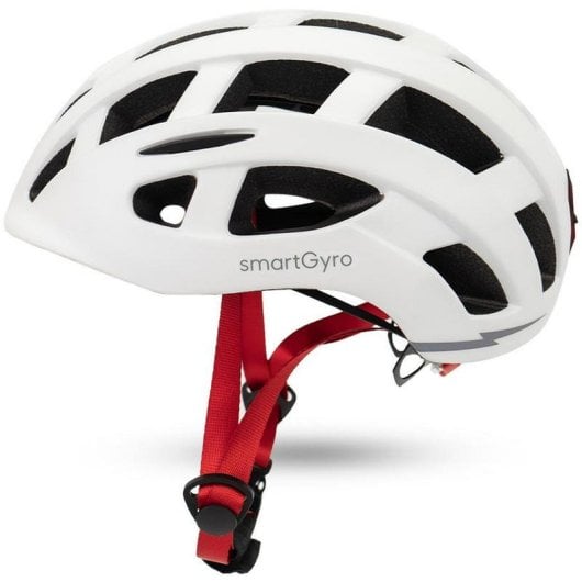 Casque urbain Smartgyro Smart Helmet avec éclairage pour scooters électriques Multi-tailles réglables M/L Blanc