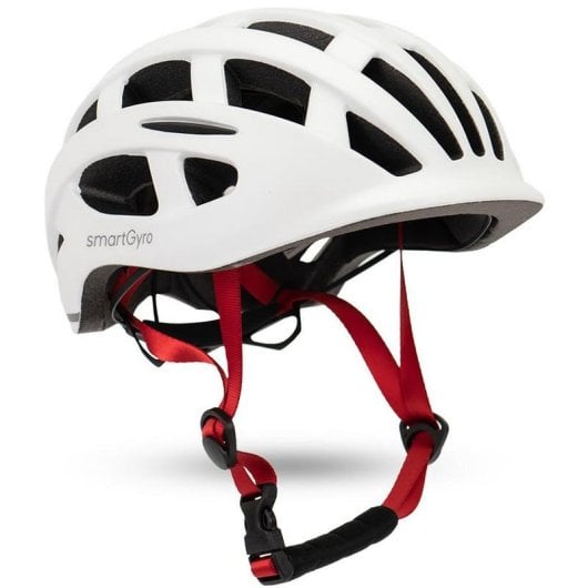 Casque urbain Smartgyro Smart Helmet avec éclairage pour scooters électriques Multi-tailles réglables M/L Blanc