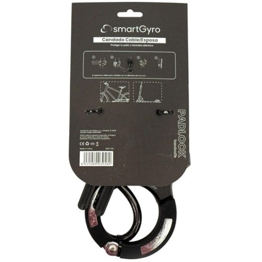 Smartgyro Candado Cable/Esposa Sistema de Alta Seguridad con 2 Llaves para Patinetes Eléctricos