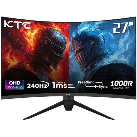 KTC H27s25e Gaming-Monitor 27" LED QHD 240 Hz FreeSync gebogen