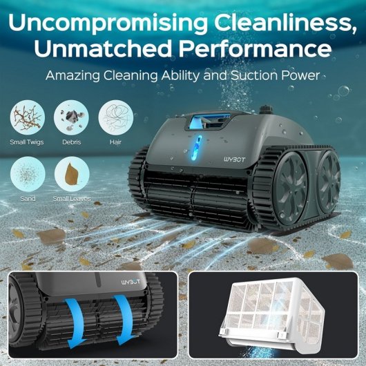 Wybot C1 Max Limpiafondos Inalámbrico Piscina con Aplicación Autonomía de 180 A 240min Gris