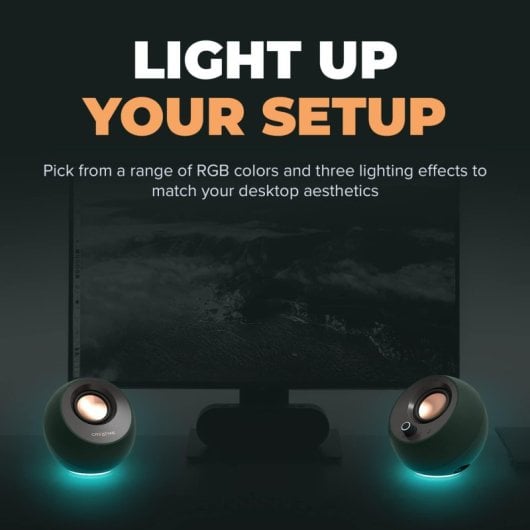Creative Pebble Pro 2.0 Altifalantes USB-C com Hi-Fi Audio e RGB