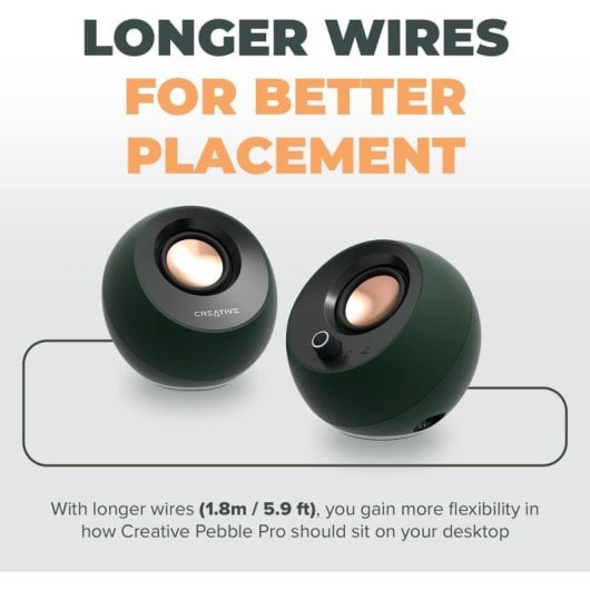 Creative Pebble Pro 2.0 Altifalantes USB-C com Hi-Fi Audio e RGB