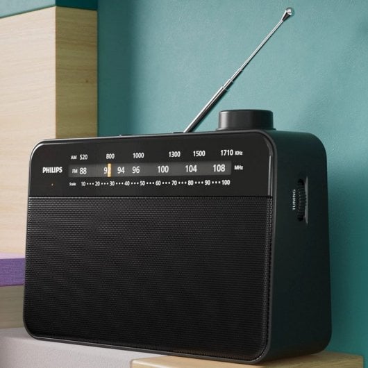 Radio FM/AM portable Philips TAR2509/10 avec haut-parleur 3,5 pouces, alimentée par batterie ou par câble d'alimentation