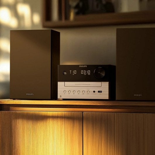 Philips TAM3205M2/12 Microcadena Bluetooth/CD/Radio FM/USB/Entrada de Audio 20W RMS