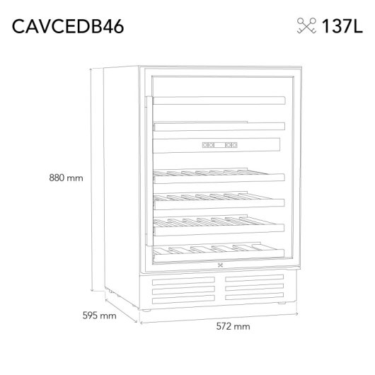 Les Petits Champs Vinoteca Doble Zona 46 Botellas Cavcedb46 (5°-22 °c, Sistema No Frost)