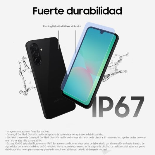 Samsung Galaxy A26 5G 8GB/256GB Smartphone 6.7" Super AMOLED Android 15 Menta Versión Importada EU