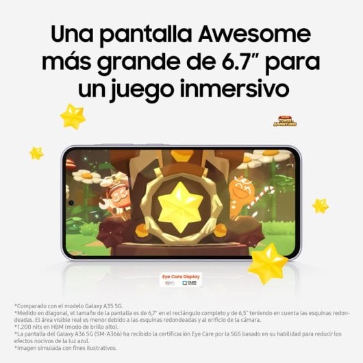 Samsung Galaxy A36 5G 8GB/256GB Smartphone 6.7" Super AMOLED Android 15 Negro Versión Importada EU