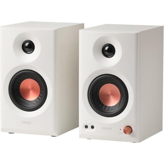 Enceintes actives Edifier MR3 2.0 42 W, audio haute résolution, contrôle de fréquence, blanc