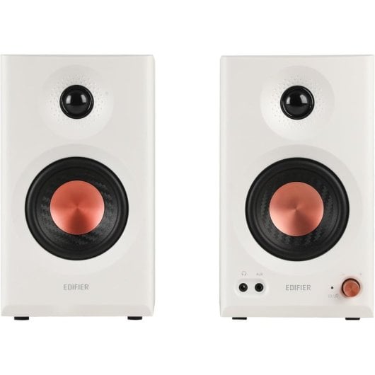 Enceintes actives Edifier MR3 2.0 42 W, audio haute résolution, contrôle de fréquence, blanc