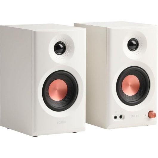 Enceintes actives Edifier MR3 2.0 42 W, audio haute résolution, contrôle de fréquence, blanc