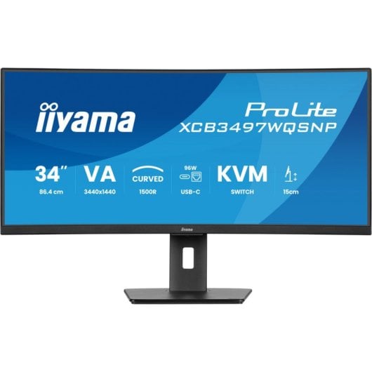 iiyama ProLite XCB3497WQSNP-B1 34" LED VA UltraWide QHD 120Hz Altavoces Altura Ajustable Curva USB-C