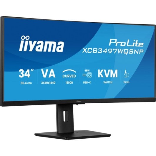 iiyama ProLite XCB3497WQSNP-B1 34" LED VA UltraWide QHD 120Hz Altavoces Altura Ajustable Curva USB-C