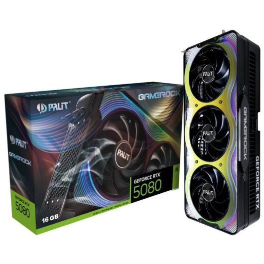Carte graphique Palit GeForce RTX 5080 GameRock 16 Go GDDR7 Reflex 2 RTX AI DLSS4