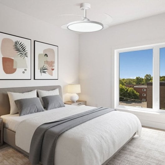 Bel Air Slim 72w Ventilador De Techo 4 Aspas Retráctiles Blanco