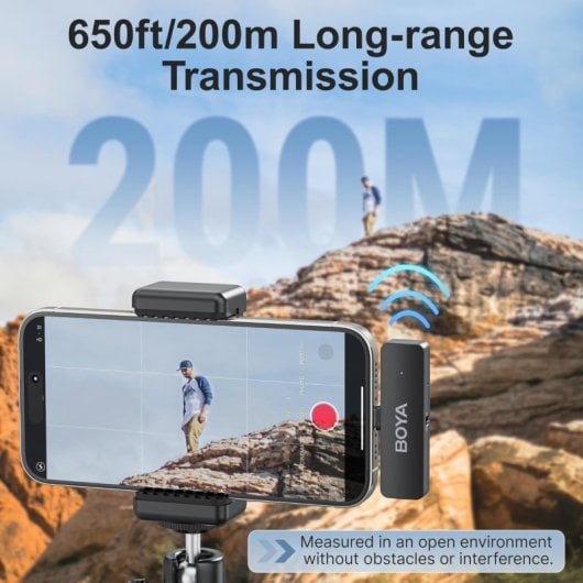 Boya BY-V4D Micrófonos 4 Canales 2.4GHz 200m Cancelación de Ruido Lightning Negro
