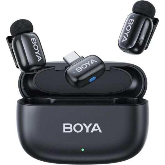 Microphone Boya Mini-14 5g USB-C, suppression du bruit avec IA, 100 m, 48 kHz, 30 h