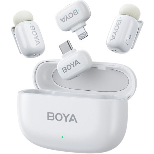 Boya Mini-13 Micrófono 5g Dual 100m 30h Lightning/usb-c Estuche Blanco
