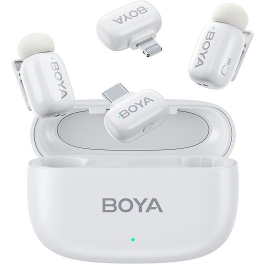 Boya Mini-13 Micrófono 5g Dual 100m 30h Lightning/usb-c Estuche Blanco