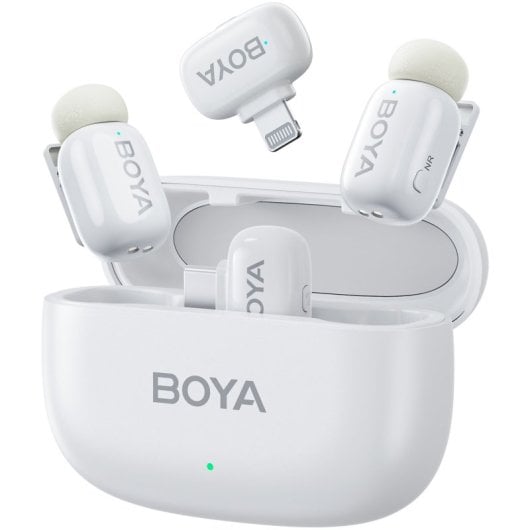 Boya Mini-13 Micrófono 5g Dual 100m 30h Lightning/usb-c Estuche Blanco