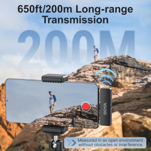 Boya BY-V4U USB-C Micrófonos Inalámbricos 4 Canales 2.4GHz 200m Cancelación de Ruido Negro