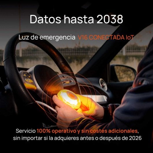 FlashLED Beacon V16 IoT connesso, certificato DGT, app mobile SOS Alert + custodia antiurto