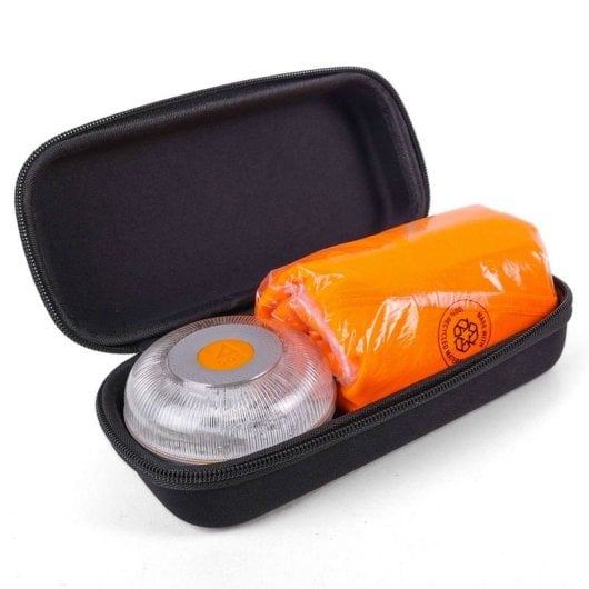 FlashLED Kit Emergencia en Carretera: Baliza Geolocalizada DGT SOS V16 + Chaleco Homologado + Funda