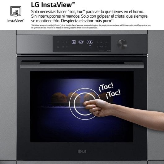 LG WS7D7631WB Horno Pirolítico Instaview 76L A+ Acero Negro Mate