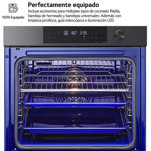 LG WS7D7631WB Horno Pirolítico Instaview 76L A+ Acero Negro Mate