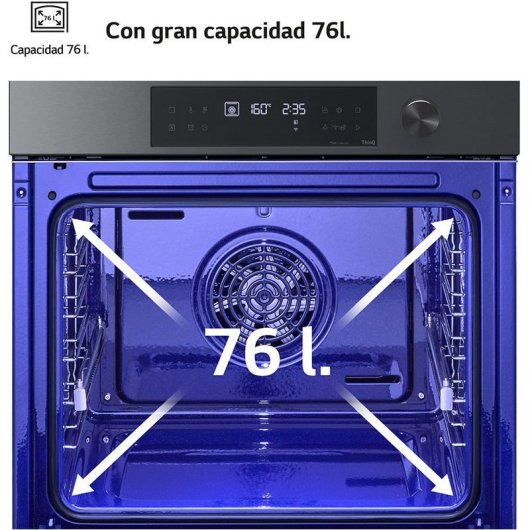 LG WS7D7631WB Horno Pirolítico Instaview 76L A+ Acero Negro Mate