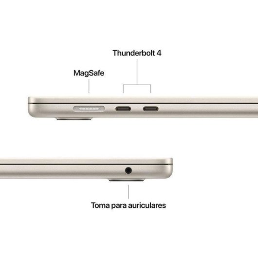 Apple MacBook Air Apple M4 10 Núcleos/16GB/256GB SSD/GPU 10 Núcleos/15.3" Blanco Estrella
