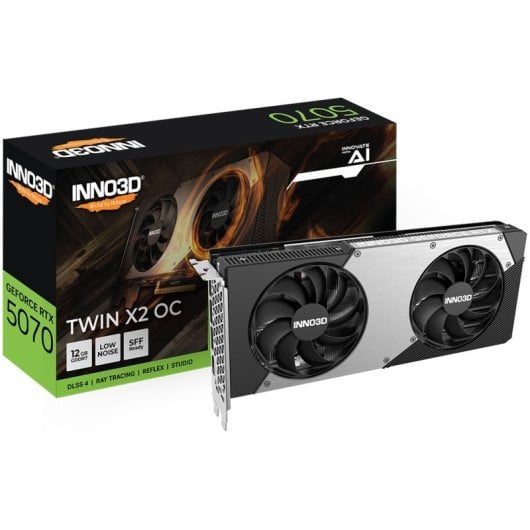 Scheda grafica Inno3D GeForce RTX 5070 TWIN X2 OC da 12 GB GDDR7 Reflex 2 RTX AI DLSS4