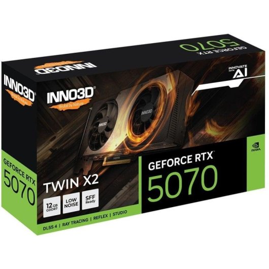 Carte Graphique Inno3D GeForce RTX 5070 TWIN X2 12GB GDDR7 Reflex 2 RTX AI DLSS4