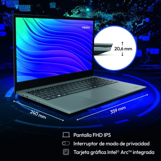 Medion E15443 MD62622 Intel Core Ultra 7 155H/16GB/1TB SSD/15.6"