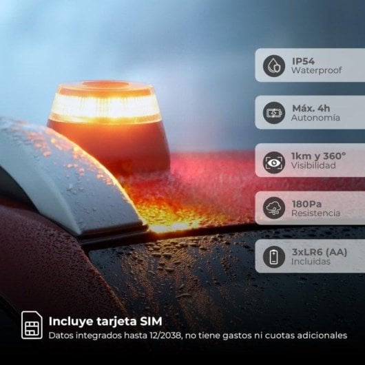 Balise V16 GSC Evolution 201800008 Homologuée DGT Géolocalisée Base magnétique IP54 Orange