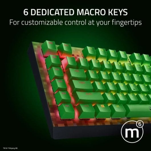 Razer BlackWidow V4 X Minecraft Edition Teclado Mecânico Gaming Switch Razer Green (EUA)