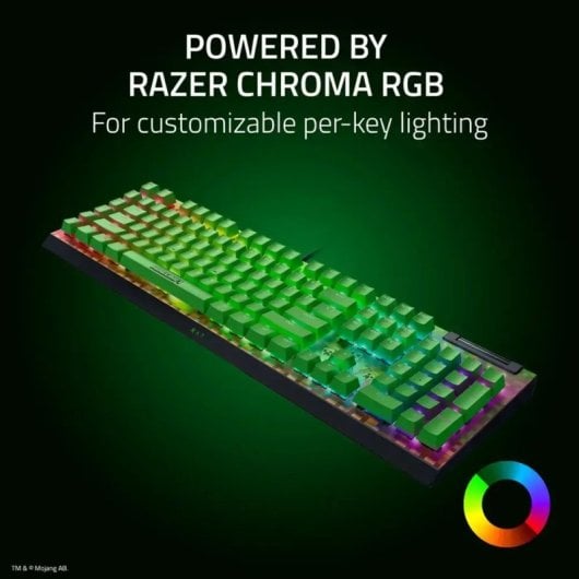 Razer BlackWidow V4 X Minecraft Edition Teclado Mecânico Gaming Switch Razer Green (EUA)
