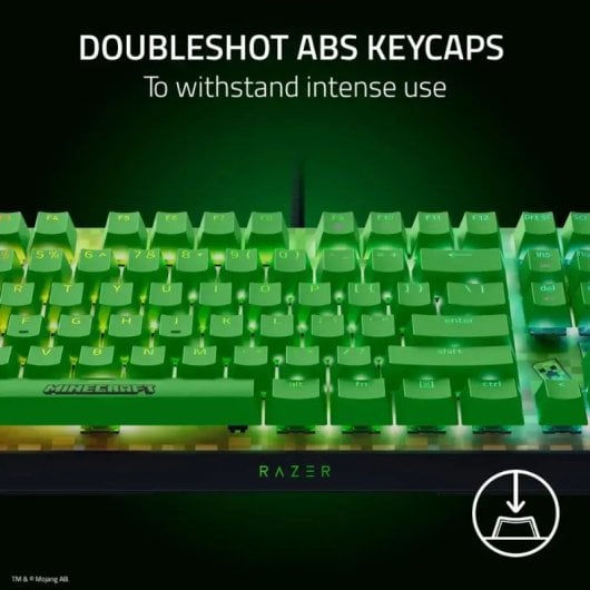 Razer BlackWidow V4 X Minecraft Edition Teclado Mecânico Gaming Switch Razer Green (EUA)